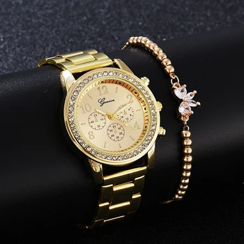 Diamant Femei Brand de Lux Ceas Stras Elegante Ceasuri Doamnelor Ceas de Aur 3 Ochii Încheietura Ceasuri Pentru Femei relogio feminino