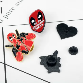 Disney Marvel Deadpool Ninja Sac Tricou Brosa Ace de Metal de Brose pentru Femei Insigna Pini Metalicos Brosche Accesorii