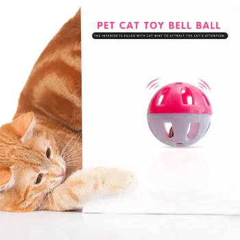 Pisici Minge cu Jingle Bell în Interiorul Teaser Minge plina de culoare Chase Chase Rattle Set Interactiv de Companie Joc Amuzant Molar