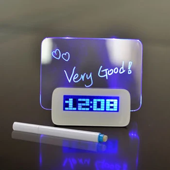 Fluorescente Creative Blue LED Digital Ceas cu Alarmă cu Message Board USB 4 Port Hub Birou Ceas cu Alarmă Digital Cu Calendar