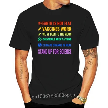 Pământul Nu e Plat Vaccinurile acționează schimbările Climatice sunt Reale Ridice pentru Știință t-shirtCool CasualUnisex Moda tricou transport gratuit