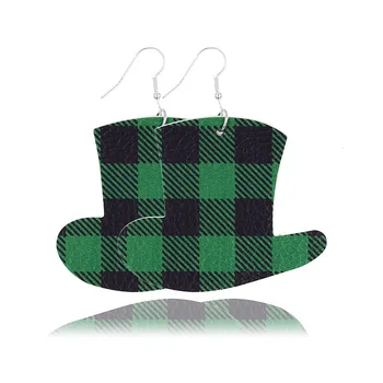 St Patrick ' s Day din Piele Cercei Sclipici Verde Amscan Pâslă Verde Irlandez Palarie Shamrock