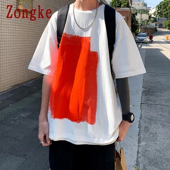 Zongke Casual Harajuku T Shirt Pentru Bărbați Îmbrăcăminte pentru Bărbați Tricou de Moda de Vara Topuri Imprimate T-Shirt pentru Bărbați M-5XL 2021 New Sosire