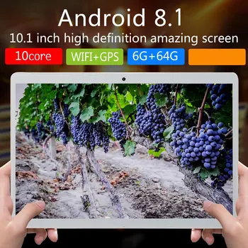 V10 Clasic Tableta 10.1 Inch Ecran Mare, Android 8.10 Versiune Portabilă Tabletă 1G+16G Alb Comprimat Alb eu/AU/ US/UKPlug