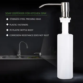 300ml Chiuveta Sapun Lichid Pompa de Sticlă Oțel Inoxidabil Cap Dezinfectant Organizator Caz de Bucătărie de uz Dozatoare de Sapun
