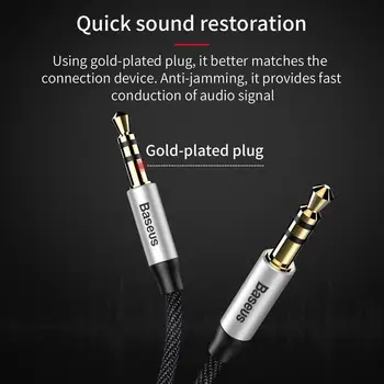 Baseus Jack de 3,5 mm Cablu Audio Jack 3.5 mm tată-tată Cablu Audio Aux Pentru iPhone 6 Auto pentru Căști Difuzor Linie de Sârmă Cablu Aux