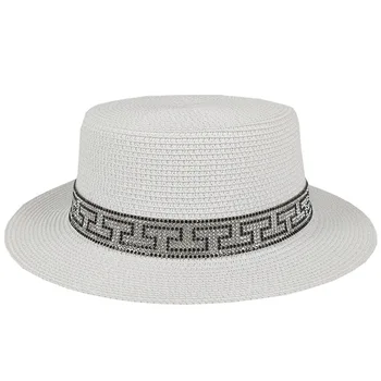 2021 Noi De Vara Femei Pălării Sequin Vizor Capac Refuz De Jazz De Călătorie Anglia Pearl Beach Capace Pălărie De Paie Femei Casual Panama Pălărie De Soare