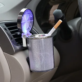 Scrumiera auto cu LED RGB Lumina Ambientală Țigară, Trabuc scrumiera Container Gunoi Scrumiera Portabilă Accesorii Auto