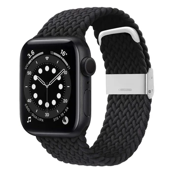 Reglabil Împletite Curea de Ceas pentru Apple Watch 44mm 40mm 38mm 42mm Nailon Elastic Brățară pentru Iwatch 6 5 4 3 Accesorii de Sport