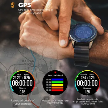 MARGINEA de NORD Mens Ceas Inteligent Smartwatch GPS Bărbați Altitudine Barometru Busola rezistent la apa se arunca cu capul 50M Full Touch de Fitness în aer liber Ceasuri