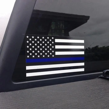 Dreptunghiular Albastru Viețile Contează Poliție statele UNITE ale americii American Linie Subțire Pavilion Masina Autocolant Decal Noi