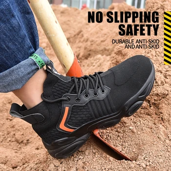 Oamenii de Siguranță Pantofi cu Deget de Metal Indestructibil Anti-piercing Cizme de Lucru din Oțel Tep Respirabil Adidași Pantofi de Lucru Plus dimensiune 35-48