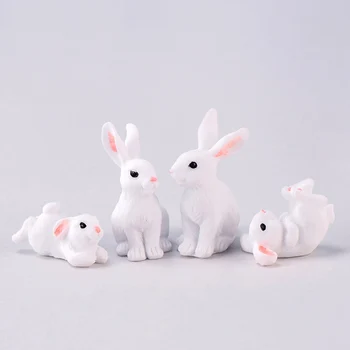 Drăguț Rășină Rabbit Ornament De Familie Micro Peisaj Decor Mini Iepure Meserii Miniaturi, Figurine De Decor Pentru Casa De Iepure Acces