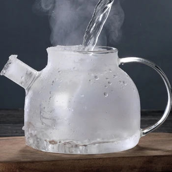 1.6 L Transparent Ceainic De Sticlă Borosilicată Rezistentă La Căldură Mare Clar Oală De Ceai De Flori De Ceai Set Vase De Cafea Ceainic De Sticlă De Apă Ulcior