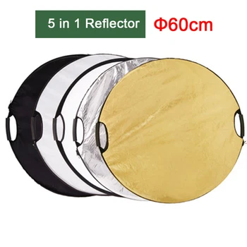 23.62 inch 60cm 5 in 1 Reflector Portabil Pliabil Lumina Rundă de Fotografie de Studio Foto Reflector Pentru Fotografie, Filmare Video