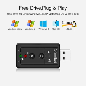 Pentru Mac Win Calculator 7.1 Drivere Adaptor de 3,5 mm pentru Căști Audio Adapter Micphone placa de Sunet Pentru Mac Win Calculator
