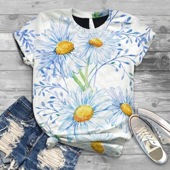 2021 noi de vânzare la cald la modă confortabile, lejere cu mânecă scurtă de vară 3DT imprimare tricou cuplu T-shirt de floarea-soarelui streetwear