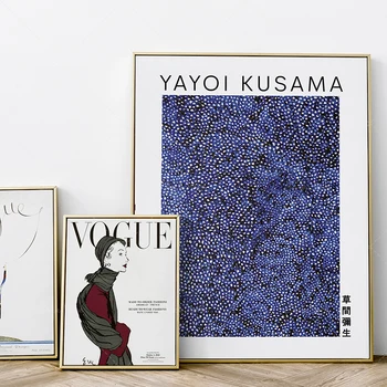 Yayoi Kusama Infinity Plase Albastru, Yayoi Kusama Expoziție Poster Poster,Arta Japoneză, Muzeul De Imprimare,Arta Abstractă, De Perete Moderne,Hom