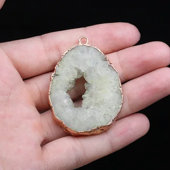 Naturale Agate Pandantive de Piatră Neregulate Druzy Geode Cristal Agate Stone Farmecele pentru a Face Bijuterii Colier Bratara Cadou