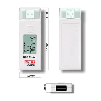 UNITATEA UT658B Incarcator USB Tester pentru Telefonul Mobil, Notebook-U Disc Mobil Monitor de Putere Digitale, Testere de Tensiune de Curent