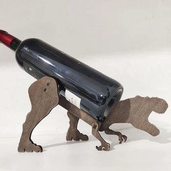 Creative Suport de Sticla Auto-asamblate din Lemn Dinozaur Modelul de Vin, Raft Suport de Artă Vin Raft pentru 1 Standard Sticla de Vin ANDF889