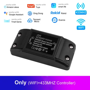 WIFI+433MHZ Tuya APP Wireless, Comutator de Perete de la Distanță de Control de Iluminat Produse Inteligente de Origine Voce de la Distanță Calendarul Controller Alb Negru