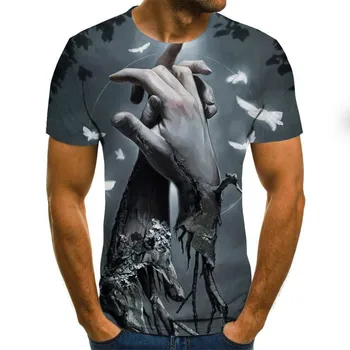 HotSale Craniu 3D de Imprimare tricou Barbati Maneca Scurta Sport T-Shirt Casual, O-Neck T-Shirt Hip-Hop cu Maneci Scurte T-Shirt