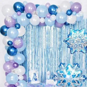1Set Fulg de nea Printesa Balon Ghirlanda Arc Kit de Crăciun Frozen Petrecere de Ziua de Gheață Ballon Copil de Dus Decor Nunta Globo