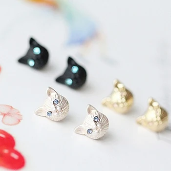 Moda pentru femei Cap de Pisică Minunat Design Știfturi de Ureche Cercei Piercing Bijuterii Farmec