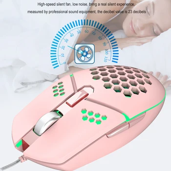 Fata Roz Gol Fan Mouse-ul Răcire prin Cablu Mecanice 2400dpi RGB Soareci de Jocuri de noroc Gaura Mouse-ul pentru Birou Jocuri Cadou