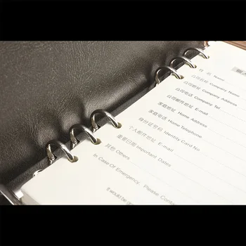 Căptușit coperta piele PU Biblioraft A5 Notepad pentru Om, creator de pliere notebook-uri de afaceri cu hârtie bej