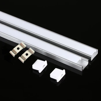 0,5 m 12mm profile de Aluminiu U-Stil pentru 5050 LED 5630 bandă din aliaj de aluminiu plat shell + PC acoperi cu profile de aluminiu