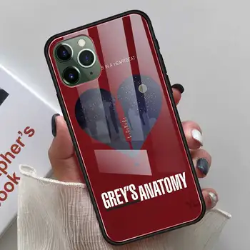 Greys Anatomy Sticlă Călită Telefon Caz pentru iPhone 11 12 Pro X XR 7 8 XS Max 6 6S Plus SE 2020 de Acoperire Coajă Coque Capa