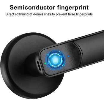 Amprentă de Blocare a Ușii Mâner USB Reîncărcabilă Anti-Furt Inteligent Electric Biometrice de acces fără cheie de Securitate de Intrare cu 2 Chei Smart Home