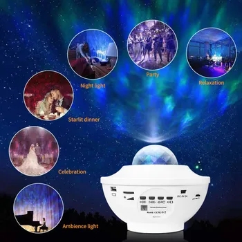 LED Luminoasa Cerul de Noapte Proiector Lampa Val Ocean Star Light Room Decor Romantic LED-uri de muzică Bluetooth cerul înstelat lumina