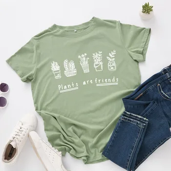 Vara Femei T Shirt Plus Dimensiune 5XL Bumbac Drăguț Plante Cactus Print Feminin Scurt cu Maneci Supradimensionate Tricouri Casual Graphic Tee Topuri