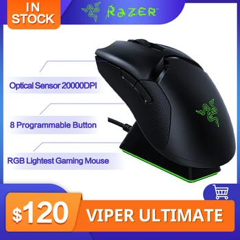 Razer Viper Ultimate Gaming Mouse Hyperspeed RGB mai Usor Senzor Optic 20000DPI 650IPS 8 butoane Programabile Mouse-ul fără Fir