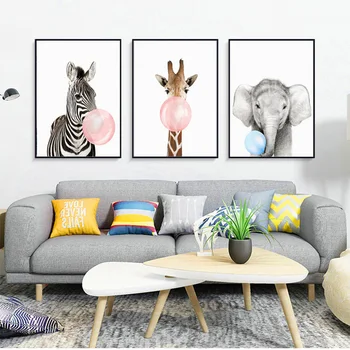 5D Animal Sălbatic Scade la Guma de mestecat DIY Diamant Pictura Arta de Perete, Leu, Zebra, Elefant, Girafa, Tigru Mozaic Canvas Decor Pictura
