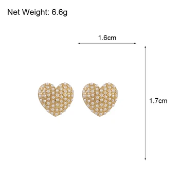 AENSOA Mic Pearl Dragoste Inima Cercei Pentru Femei de Aur Geometrică Simplă Declarație de Metal Cercei Moda Bijuterii Cadou en-Gros