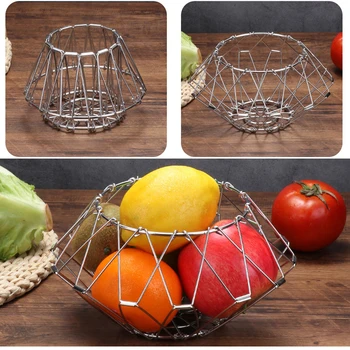 Geometrice Meserii Ornament Coș Cu Fructe Recipient De Deformare Sârmă De Metal De Depozitare Boluri De Legume Gustare Titularul Bucătărie Decor Acasă