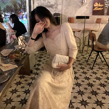 Yocalor Femei De Moda Rochie De Petrecere De Seara, Rochie Eleganta Midi Broderie Florale Designer Drees Coreean 2021 Vara Vestido