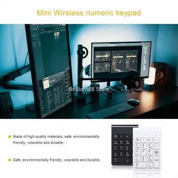 2.4 GHz Wireless Tastatura Numerică tastatura Numerică 18 Taste Tastatură Digitală pentru Contabil Casier Laptop Notebook Tablete de Mici dimensiuni