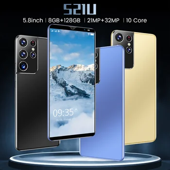 S21U Smartphone Fierbinte Android10 5.8 Inch Ecran HD de 5G de Recunoaștere a Feței MTK6898 Global Versiune de Telefon Mobil