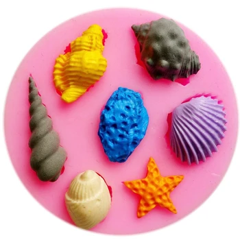 Silicon 3D Sea Shell Forma de Tort Mucegai clasa Alimentare Vas de Copt Bomboane de Ciocolată, produse de Cofetărie Bakeware Tort de Decorare