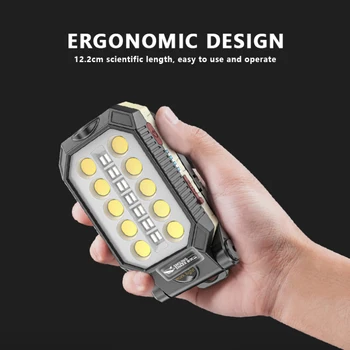 USB Lanternă de Lucru ȘTIULETE de Iluminat Portabil cu Lanterna LED-uri Reglabile Impermeabil Felinar Camping Magnet Design Alimentat de Afișare
