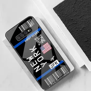 Drăguț PRIMUL BILET de AVION la CLASA Shell Caz de Telefon Sticlă Călită Caz de Telefon Pentru Samsung S20 Plus S7 S8 S9 S10 Plus Nota 8 9 10 Plus