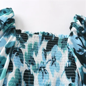 TRAF Femei 2021 Design de Moda pe Un Umăr Talie Top Imprimat Subtiri cu Maneca Lunga Tricou Streetwear
