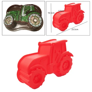 DIY 3D Red Tractor Silicon de Copt Matrițe Mould pentru Tort de Ciocolată, Deserturi, Bomboane