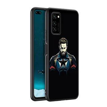 Captain America Marvel Capac de Silicon Pentru Huawei P40 P30 P20 Pro P10 P9 P8 Lite E Plus 2019 2017 5G Negru Caz de Telefon