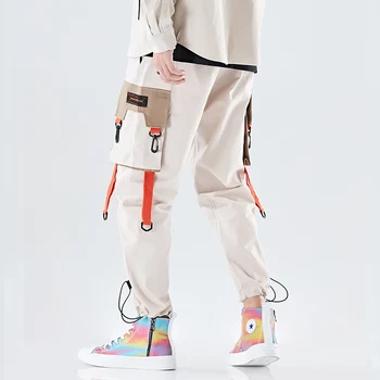 Singur Drum Mens Cargo Pantaloni Barbati De Moda 2021 Buzunare Hip Hop Joggeri Bărbați Techwear Japoneză Streetwear Pantaloni Pantaloni Pentru Bărbați